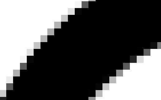 zoomed in segment of arc showing pixels