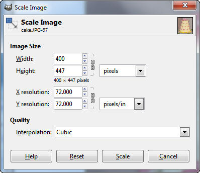 Scale Image dialog box